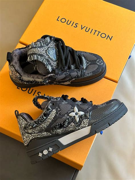 swarovski crystal louis vuitton shoes|louis vuitton flat shoes.